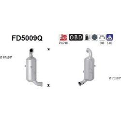Filtro de partículas diésel AS FD5009Q para CITROËN / PEUGEOT