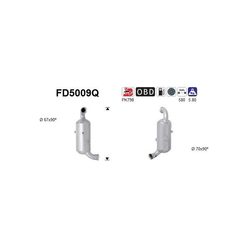 Filtro de partículas diésel AS FD5009Q para CITROËN / PEUGEOT