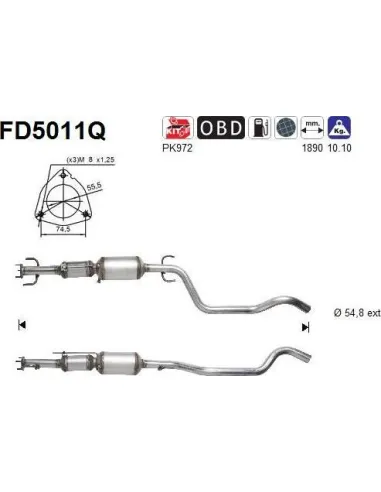 Filtro de partículas diésel AS FD5011Q para OPEL | Recambios Colmenar