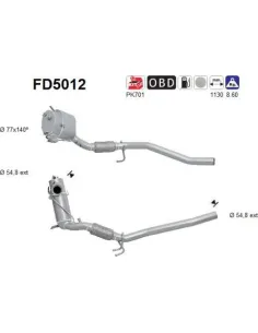 Filtro de partículas diésel AS FD5012 para VOLKSWAGEN