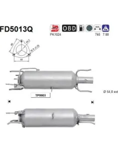 Filtro de partículas diésel AS FD5013Q para FIAT / OPEL / SAAB