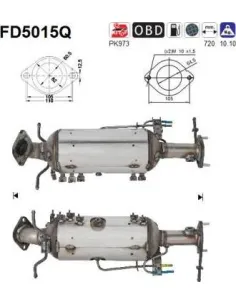 Filtro hollín partí­culas sistema escape