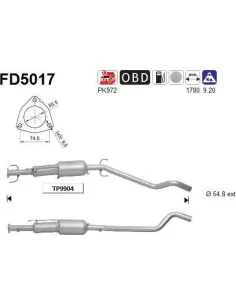 Filtro de partículas diésel AS FD5017 para OPEL | Recambios Colmenar