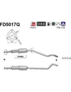 Filtro de partículas diésel AS FD5017Q para OPEL | Recambios Colmenar