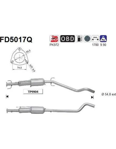 Filtro de partículas diésel AS FD5017Q para OPEL | Recambios Colmenar