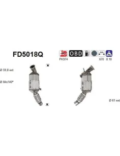Filtro de partículas diésel AS FD5018Q para BMW | Recambios Colmenar