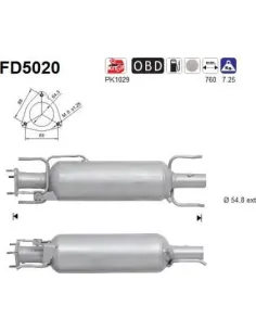 Filtro de partículas diésel AS FD5020 para ALFA ROMEO