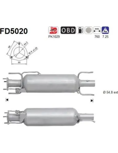 Filtro de partículas diésel AS FD5020 para ALFA ROMEO