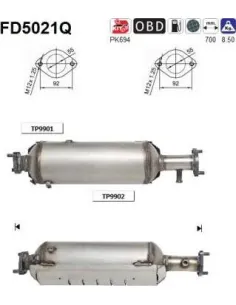 Filtro de partículas diésel AS FD5021Q para KIA | Recambios Colmenar