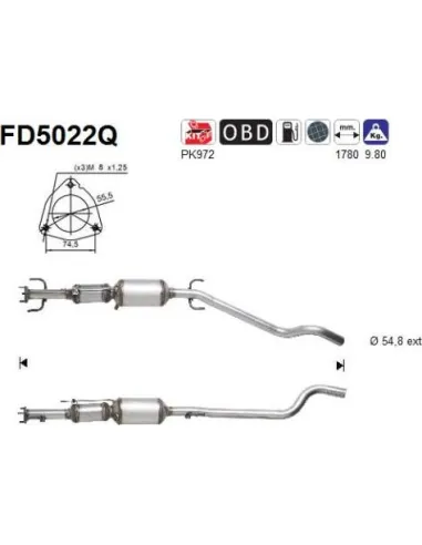 Filtro de partículas diésel AS FD5022Q para OPEL | Recambios Colmenar