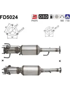 Filtro hollín partí­culas sistema escape