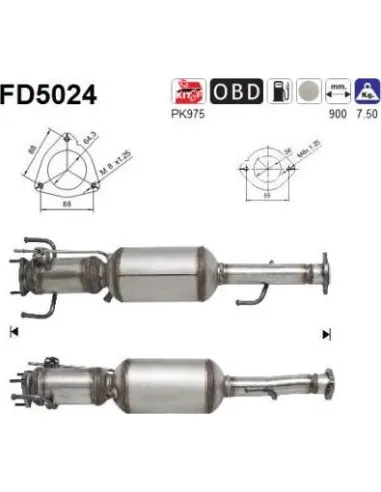 Filtro de partículas diésel AS FD5024 para ALFA ROMEO