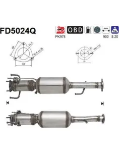Filtro de partículas diésel AS FD5024Q para ALFA ROMEO