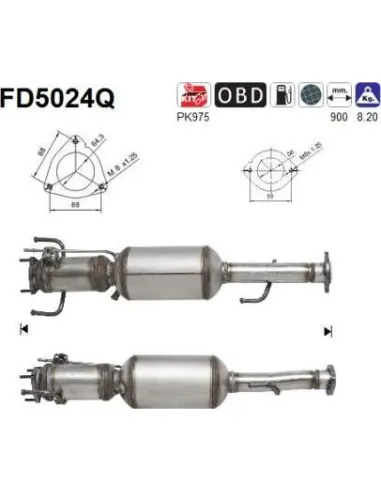 Filtro de partículas diésel AS FD5024Q para ALFA ROMEO