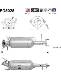 Filtro de partículas diésel AS FD5025 para MAZDA | Recambios Colmenar