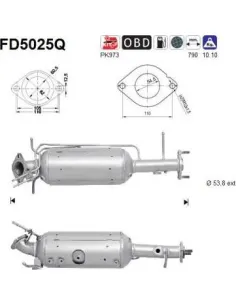 Filtro hollín partí­culas sistema escape
