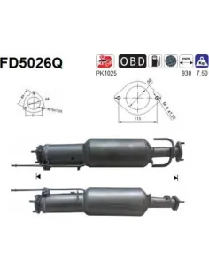Filtro de partículas diésel AS FD5026Q para CHEVROLET