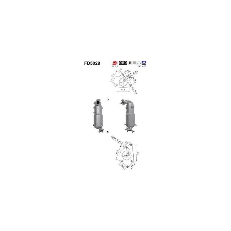 Filtro de partículas diésel AS FD5028 para HONDA | Recambios Colmenar