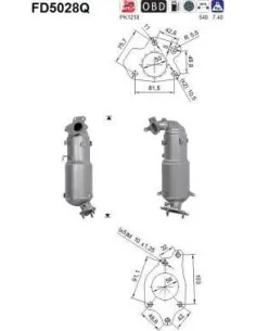 Filtro de partículas diésel AS FD5028Q para HONDA | Recambios Colmenar