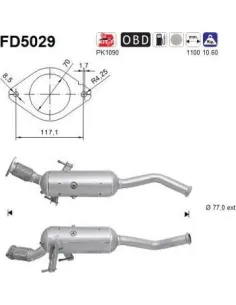 Filtro de partículas diésel AS FD5029 para NISSAN / OPEL / RENAULT