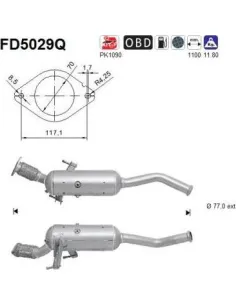 Filtro de partículas diésel AS FD5029Q para NISSAN / OPEL / RENAULT