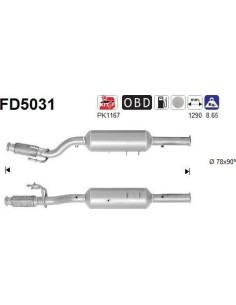 Filtro de partículas diésel AS FD5031 para CITROËN / FIAT / PEUGEOT
