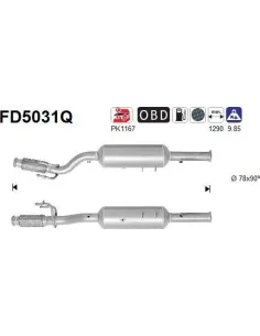 Filtro de partículas diésel AS FD5031Q para CITROËN / FIAT / PEUGEOT