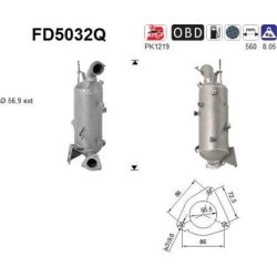 Filtro de partículas diésel AS FD5032Q para CHEVROLET / OPEL / SAAB