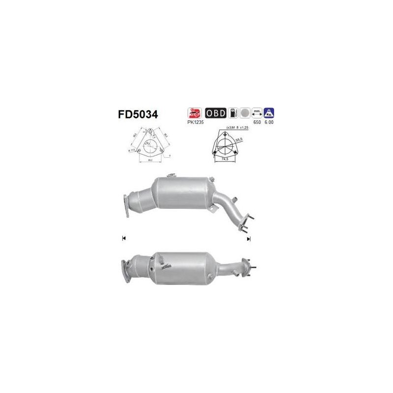 Filtro de partículas diésel AS FD5034 para AUDI | Recambios Colmenar