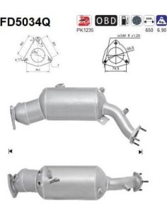 Filtro de partículas diésel AS FD5034Q para AUDI | Recambios Colmenar