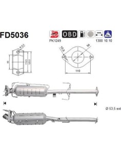 Filtro de partículas diésel AS FD5036 para MAZDA | Recambios Colmenar