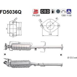 Filtro de partículas diésel AS FD5036Q para MAZDA | Recambios Colmenar