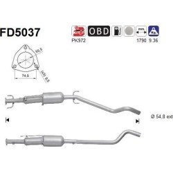 Filtro de partículas diésel AS FD5037 para OPEL | Recambios Colmenar