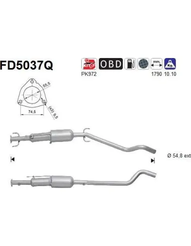 Filtro de partículas diésel AS FD5037Q para OPEL | Recambios Colmenar