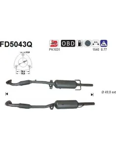 Filtro de partículas diésel AS FD5043Q para OPEL | Recambios Colmenar
