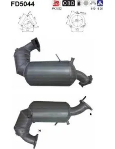 Filtro hollín partí­culas sistema escape