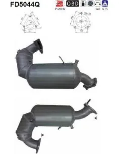 Filtro hollín partí­culas sistema escape