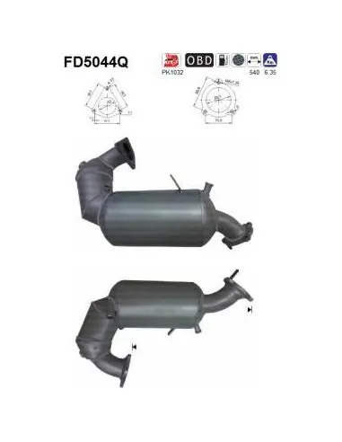 Filtro de partículas diésel AS FD5044Q para AUDI | Recambios Colmenar