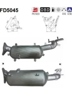 Filtro de partículas diésel AS FD5045 para SUBARU | Recambios Colmenar