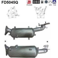 Filtro de partículas diésel AS FD5045Q para SUBARU