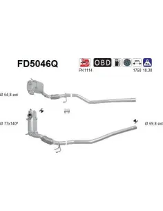 Filtro de partículas diésel AS FD5046Q para AUDI / VOLKSWAGEN