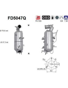 Filtro de partículas diésel AS FD5047Q para CHEVROLET