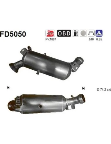 Filtro de partículas diésel AS FD5050 para MERCEDES