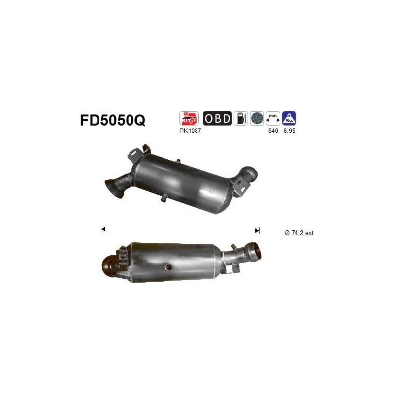 Filtro de partículas diésel AS FD5050Q para MERCEDES