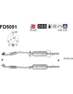 Filtro de partículas diésel AS FD5051 para OPEL | Recambios Colmenar