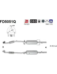 Filtro de partículas diésel AS FD5051Q para OPEL | Recambios Colmenar