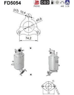 Filtro hollín partí­culas sistema escape