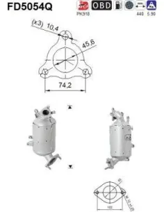 Filtro hollín partí­culas sistema escape