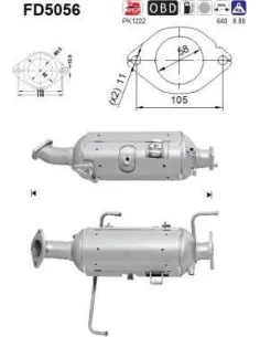 Filtro hollín partí­culas sistema escape