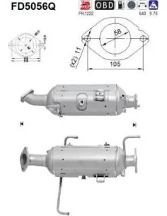 Filtro hollín partí­culas sistema escape